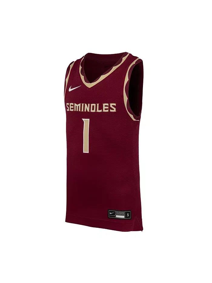 Футболка баскетбольная реплика Florida State Seminoles 1 Garnet для подростков Nike — изображение 2 из 3