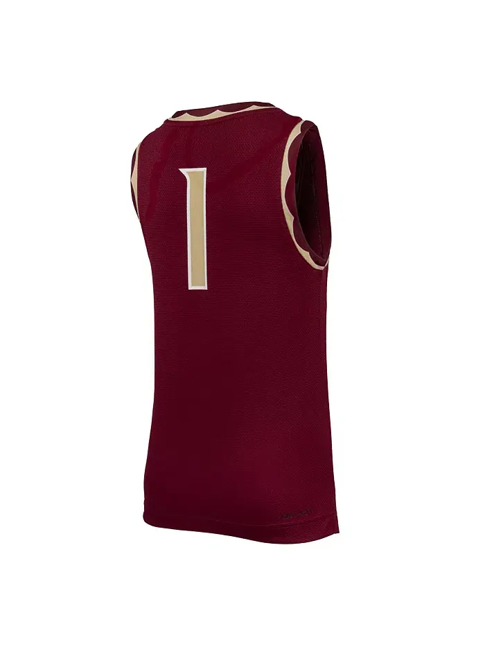 Футболка баскетбольная реплика Florida State Seminoles 1 Garnet для подростков Nike — изображение 3 из 3