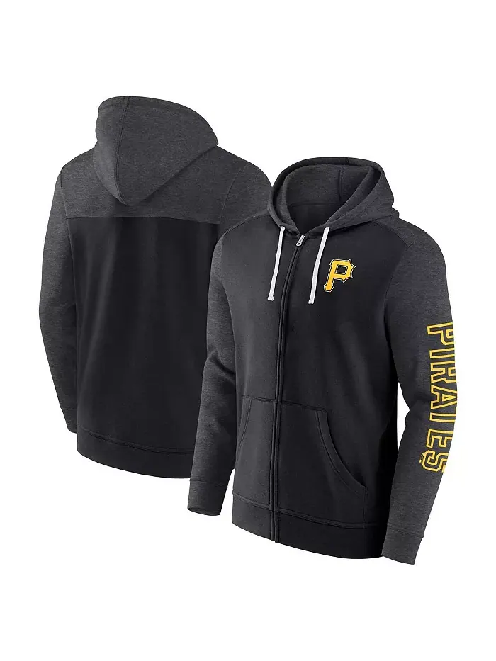 Мужская черная легкая толстовка с молнией Pittsburgh Pirates Offensive Line Up Fanatics — изображение 1 из 3