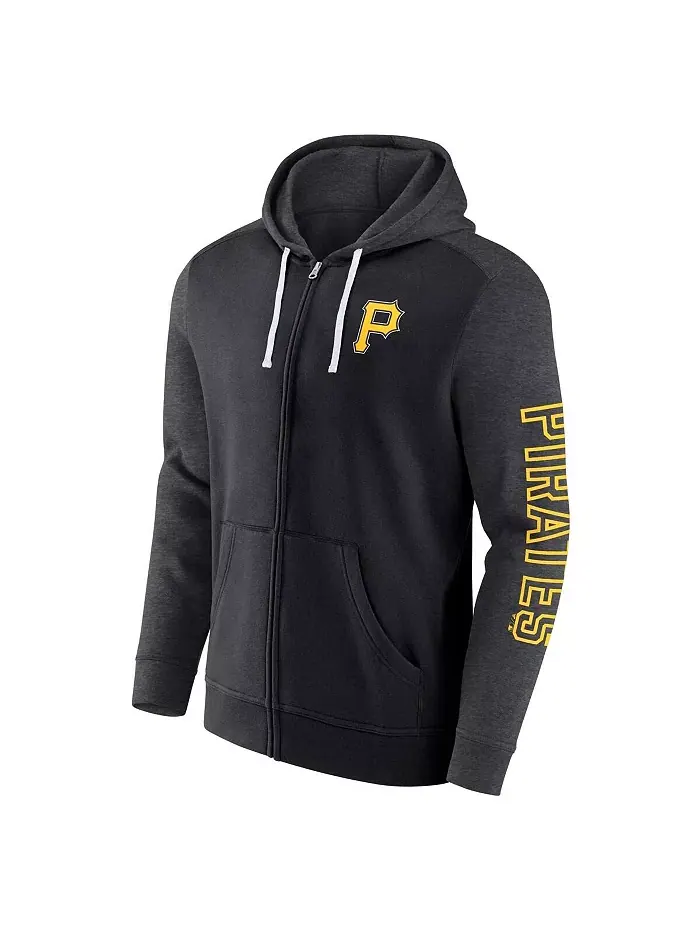 Мужская черная легкая толстовка с молнией Pittsburgh Pirates Offensive Line Up Fanatics — изображение 3 из 3