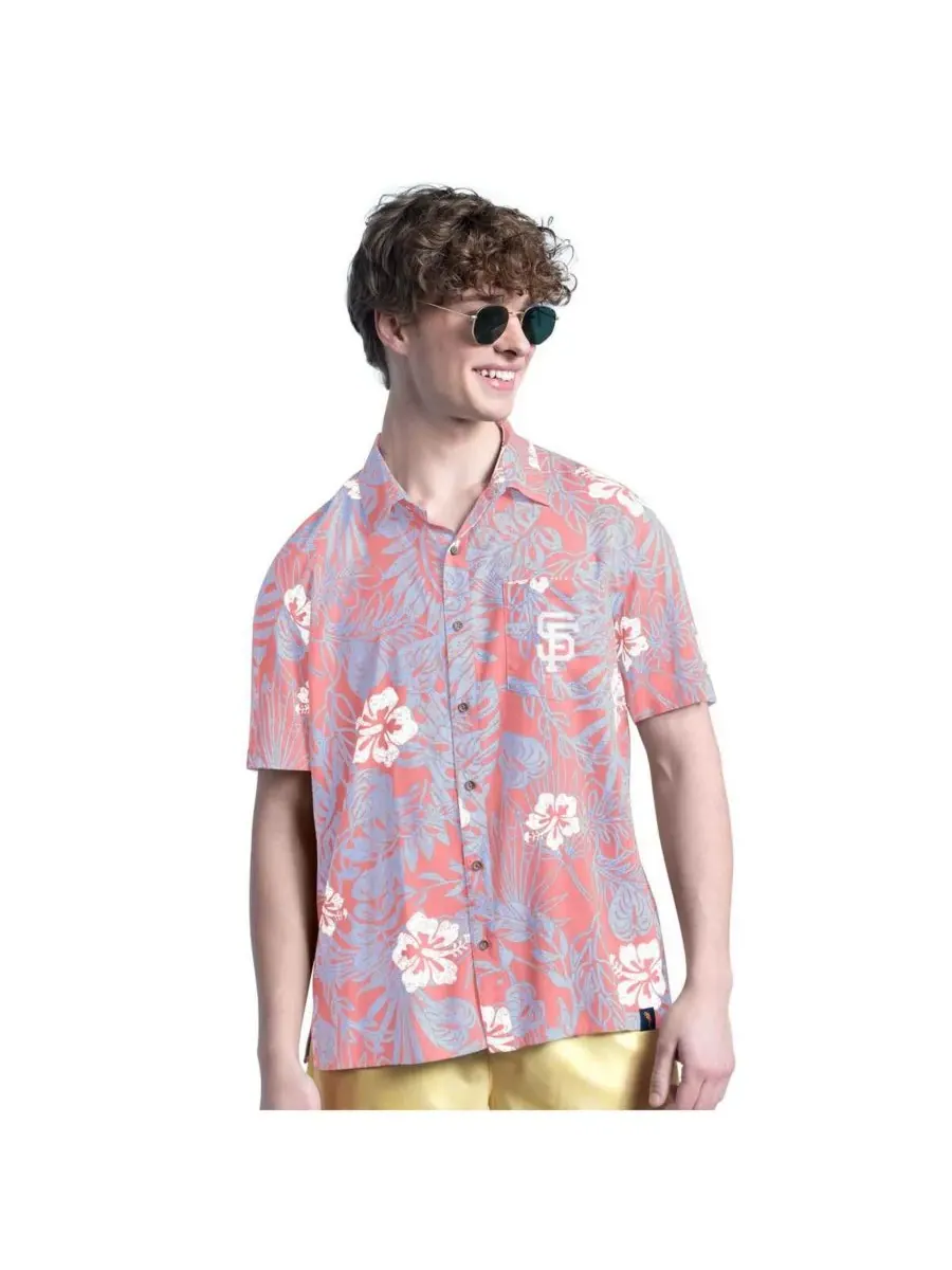 Margaritaville Мужская рубашка на пуговицах Coral San Francisco Giants Palm Shade Party — изображение 1 из 2, коралл