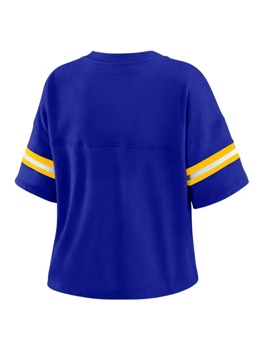 WEAR by Erin Andrews Женская футболка Royal Golden State Warriors большого размера с V-образным — изображение 4 из 4