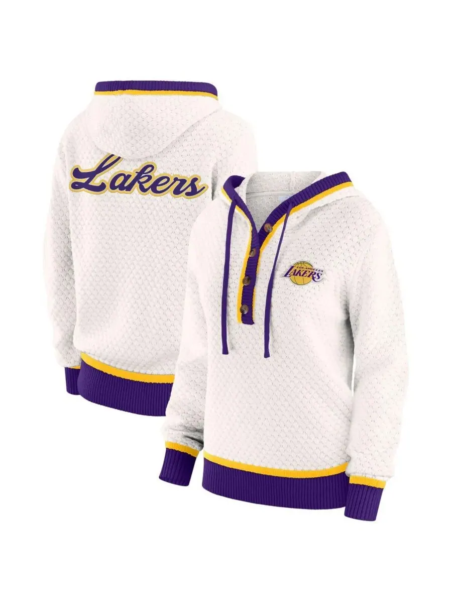 WEAR by Erin Andrews Женская кремовая толстовка с капюшоном Los Angeles Lakers больших размеров — изображение 1 из 3, бежевый