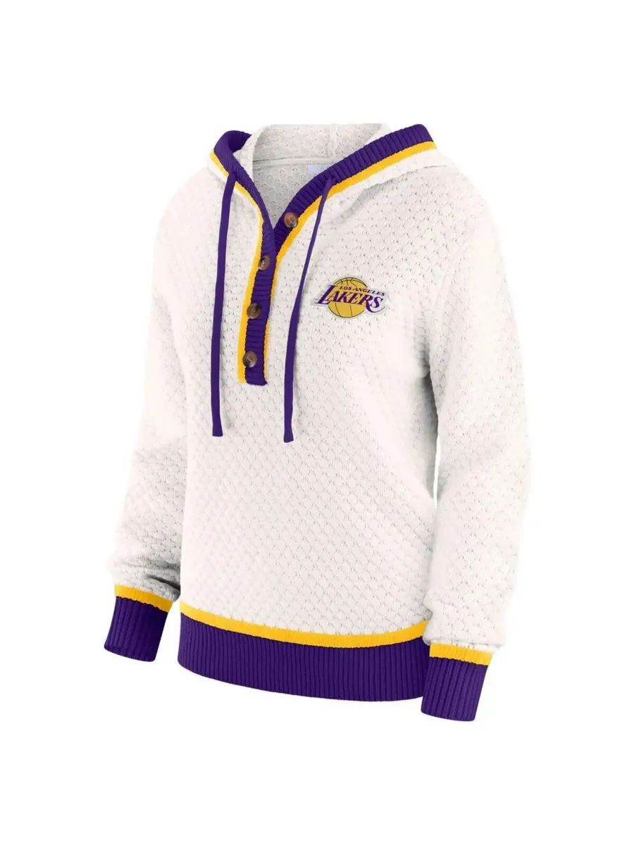 WEAR by Erin Andrews Женская кремовая толстовка с капюшоном Los Angeles Lakers больших размеров — изображение 2 из 3, бежевый