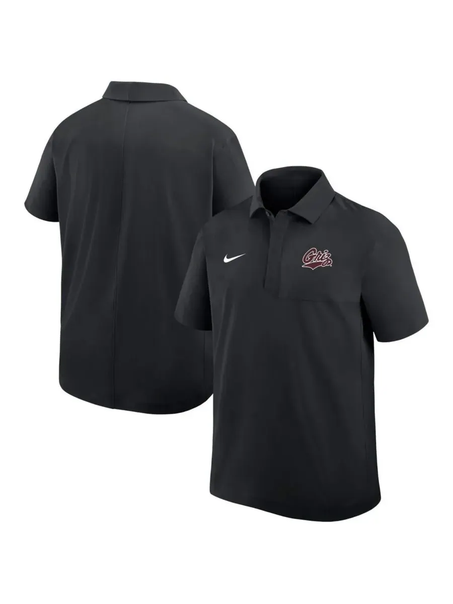 Nike Мужская черная поло-рубашка Montana Grizzlies 2025 Sideline Dri-FIT — изображение 1 из 3, черный