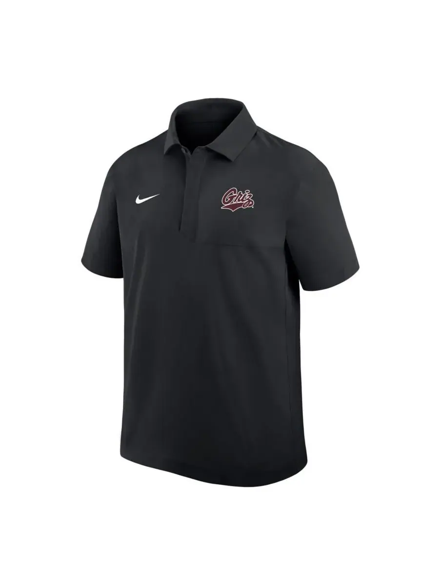 Nike Мужская черная поло-рубашка Montana Grizzlies 2025 Sideline Dri-FIT — изображение 2 из 3, черный