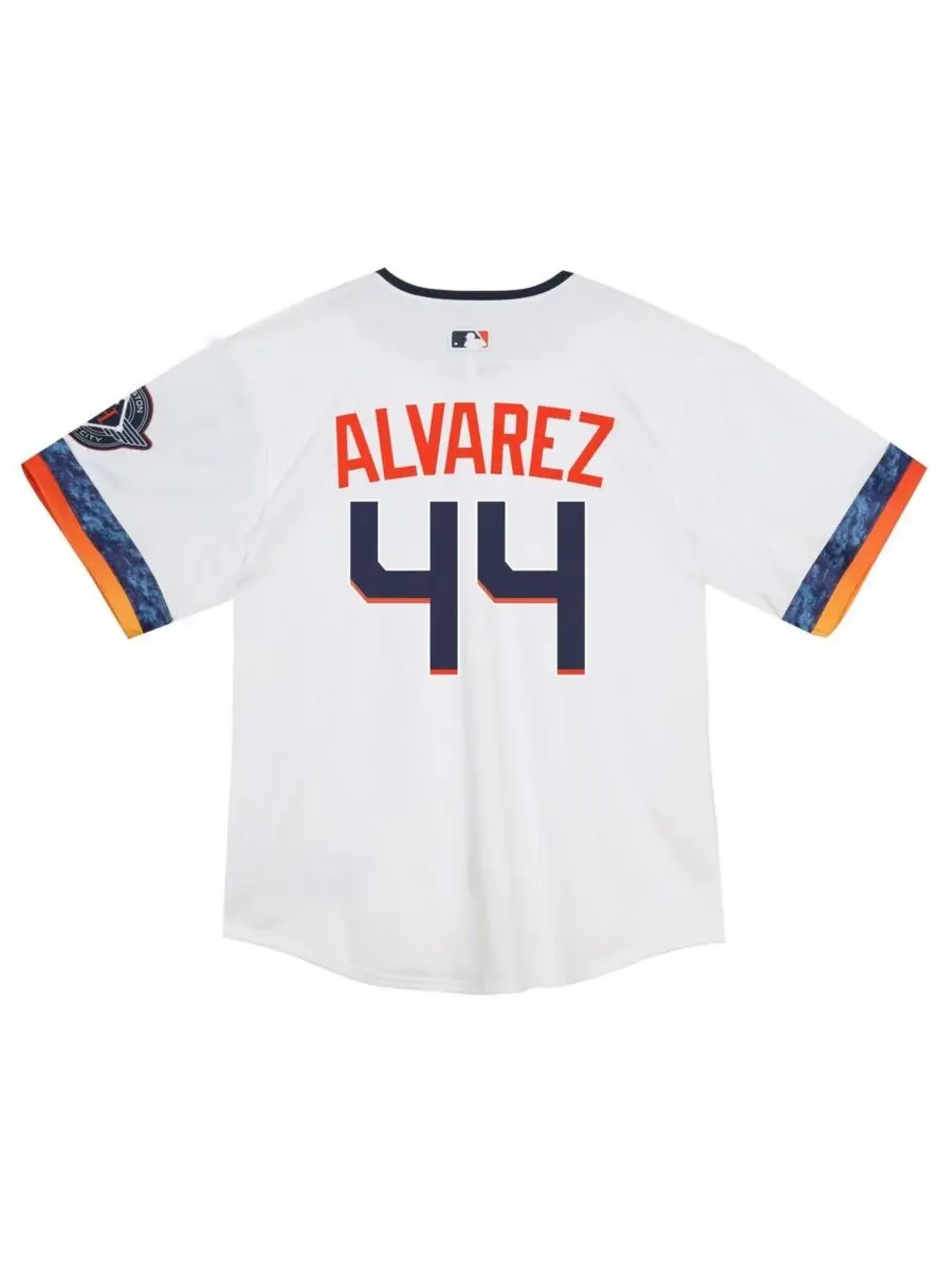 Nike Детская футболка Йордана Альвареса белого цвета с символикой команды Houston Astros 2025 City — изображение 3 из 3
