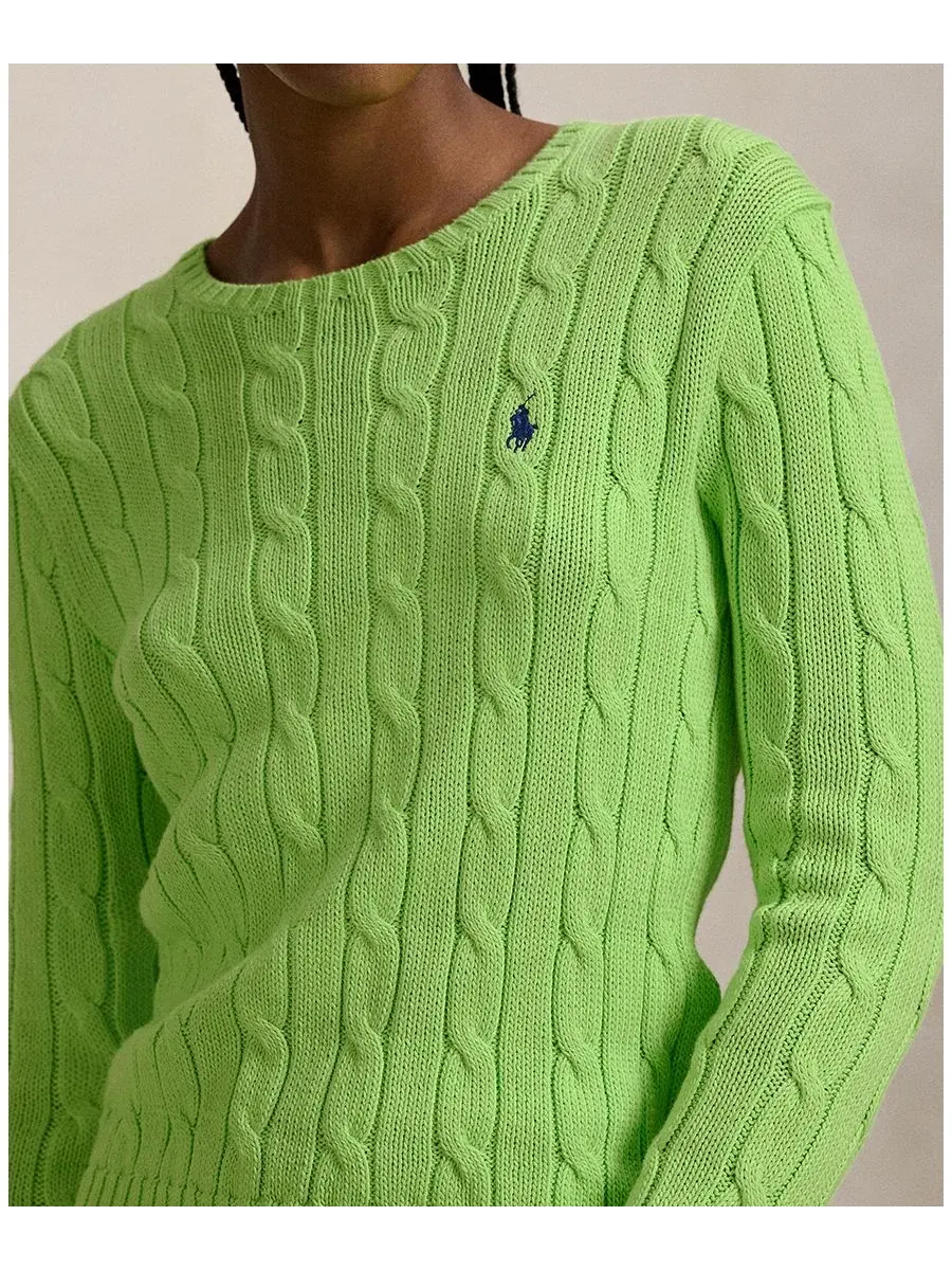 Свитер с воротником-гольф из хлопка с косами Polo Ralph Lauren, Bright Leaf — изображение 3 из 5