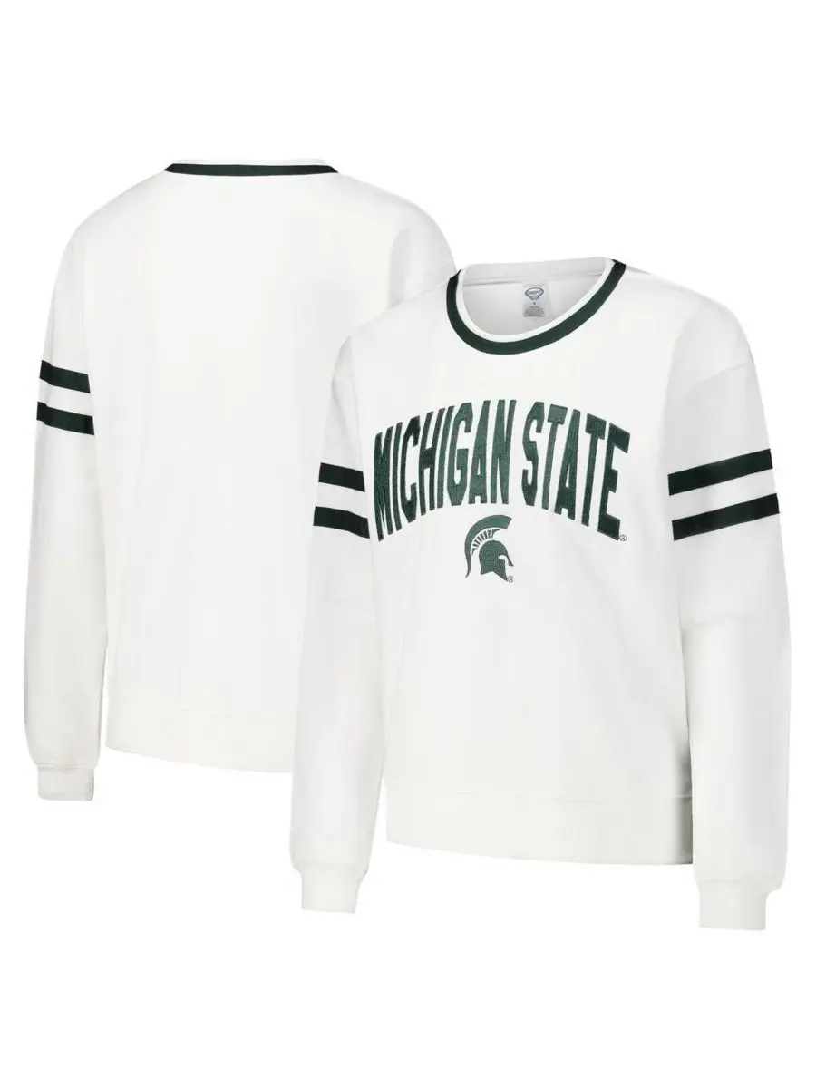 Concepts Sport Женская белая футболка с длинным рукавом Michigan State Spartans Borough French — изображение 1 из 3, белый