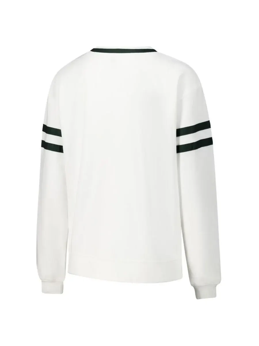 Concepts Sport Женская белая футболка с длинным рукавом Michigan State Spartans Borough French — изображение 2 из 3, белый