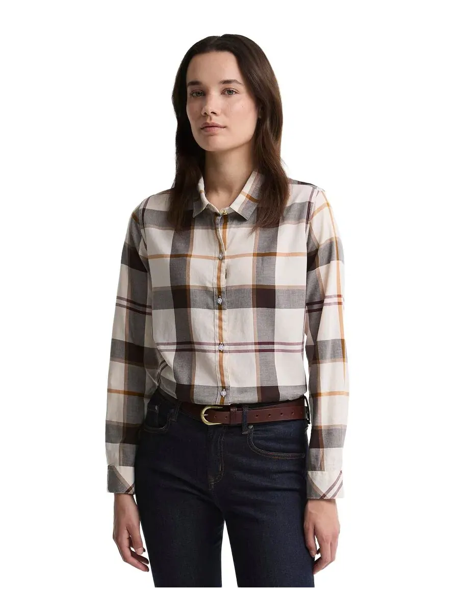 Рубашка с принтом Moorland Plaid Barbour, Ecru Muted Tartan — изображение 1 из 6