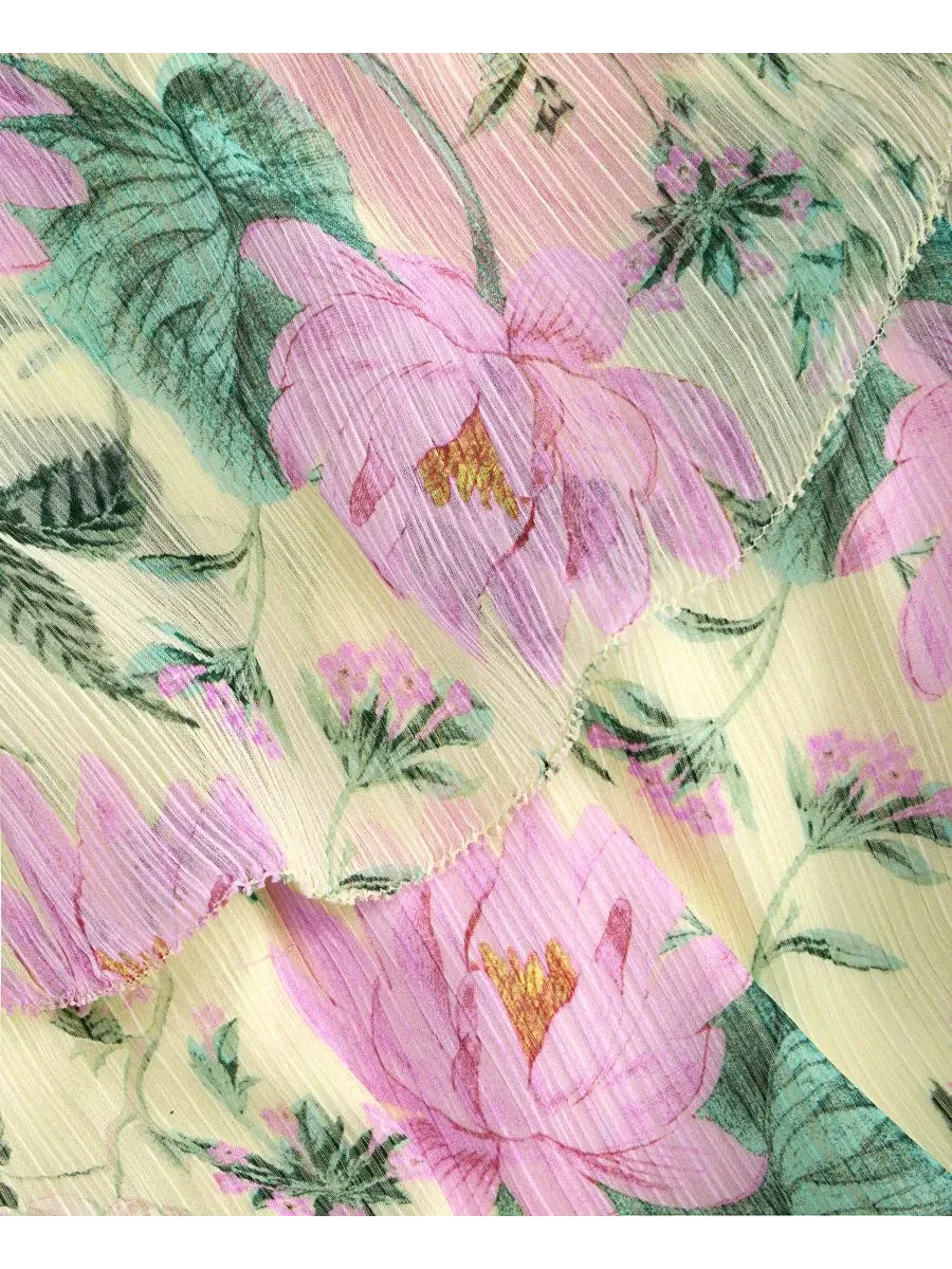 Женское длинное платье Lena Lotus из шифона с принтом и оборками On 34th, Meringue Combo — изображение 2 из 7