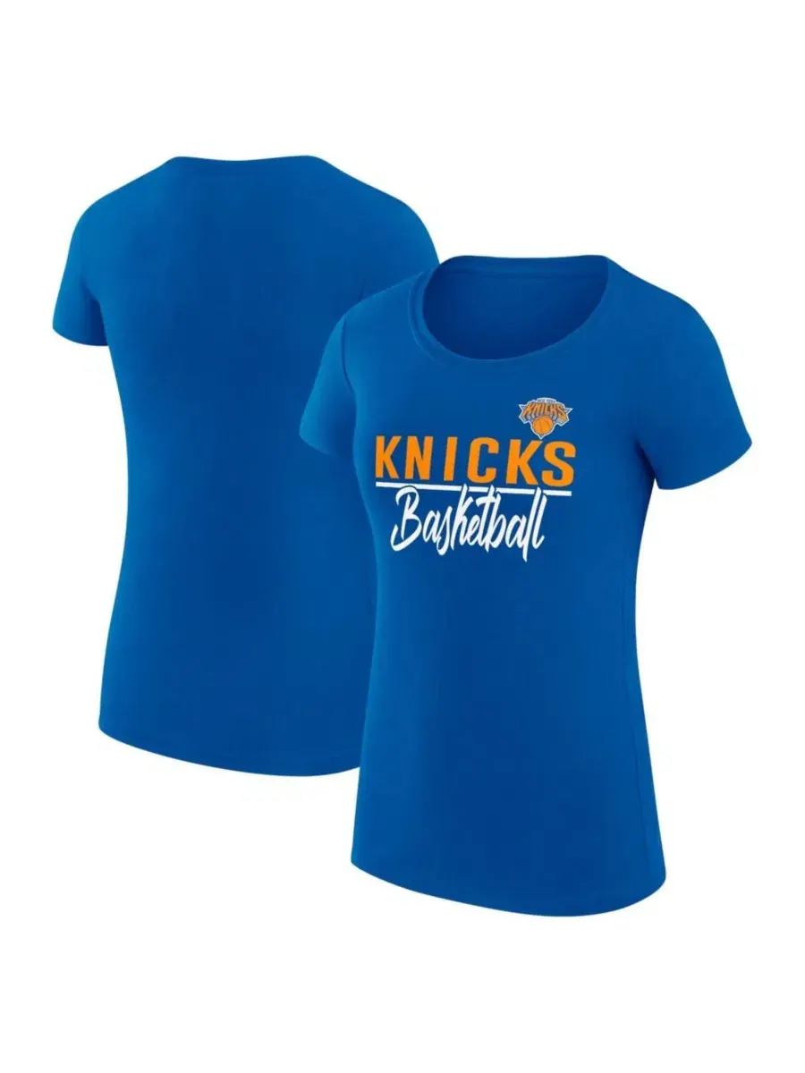 Футболка с V-образным вырезом Super-Slim Fit New York Knicks G-III 4Her by Carl Banks — изображение 1 из 3, синий