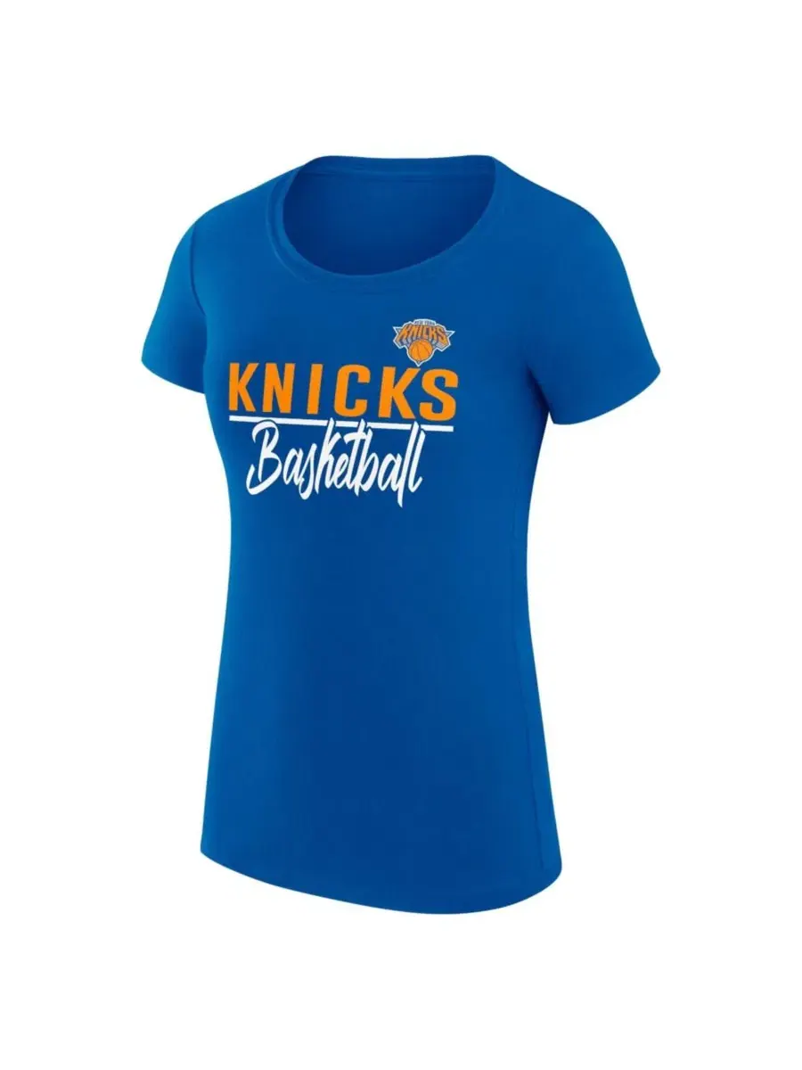 Футболка с V-образным вырезом Super-Slim Fit New York Knicks G-III 4Her by Carl Banks — изображение 2 из 3, синий
