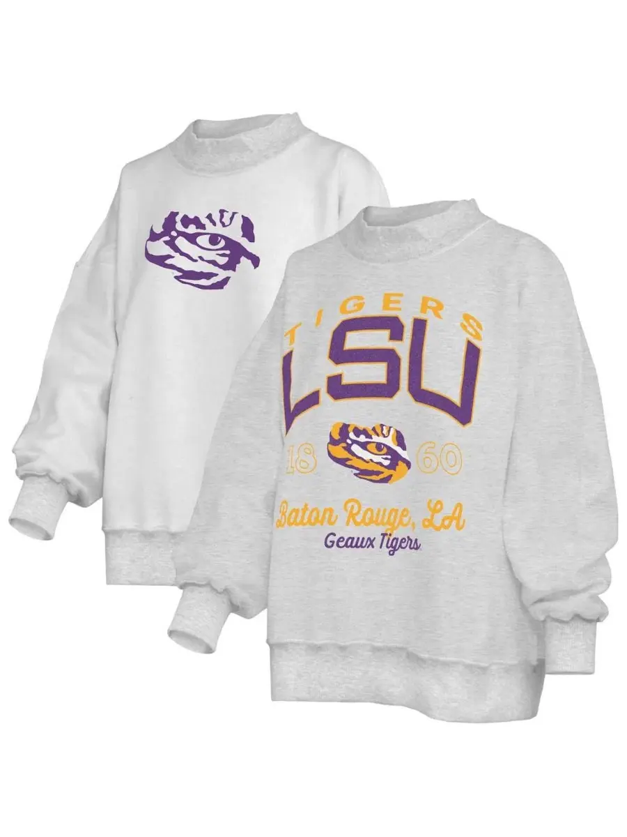 Свитшот двусторонний Pressbox LSU Tigers — изображение 1 из 5, серый