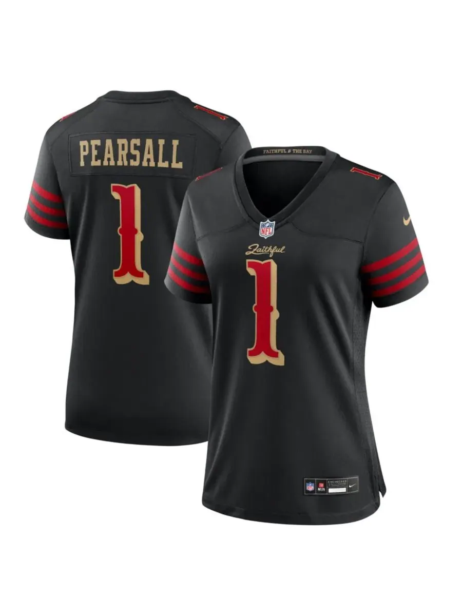 Женская футболка Nike San Francisco 49ers Rivalries с принтом, модель Ricky Pearsall — изображение 1 из 3, черный