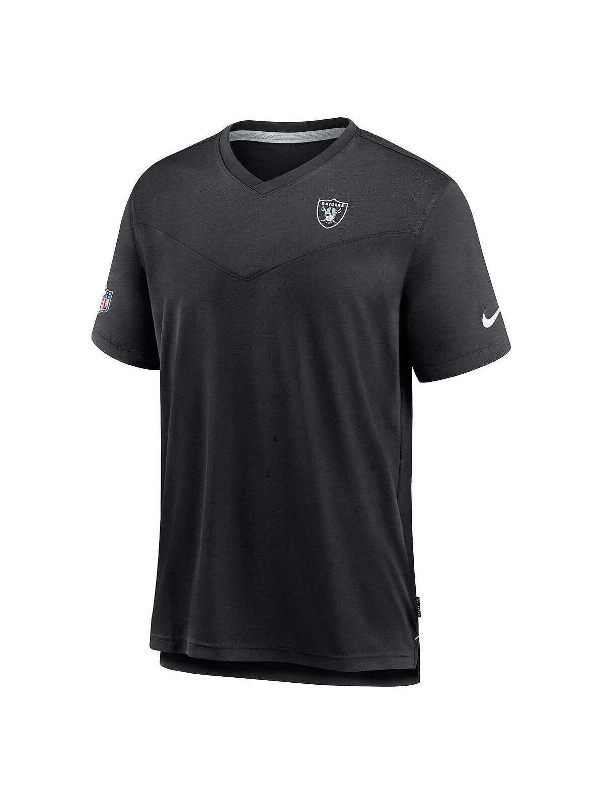 Мужская черная футболка с v-образным вырезом las vegas raiders 2022 sideline coach chevron lock up — изображение 2 из 2