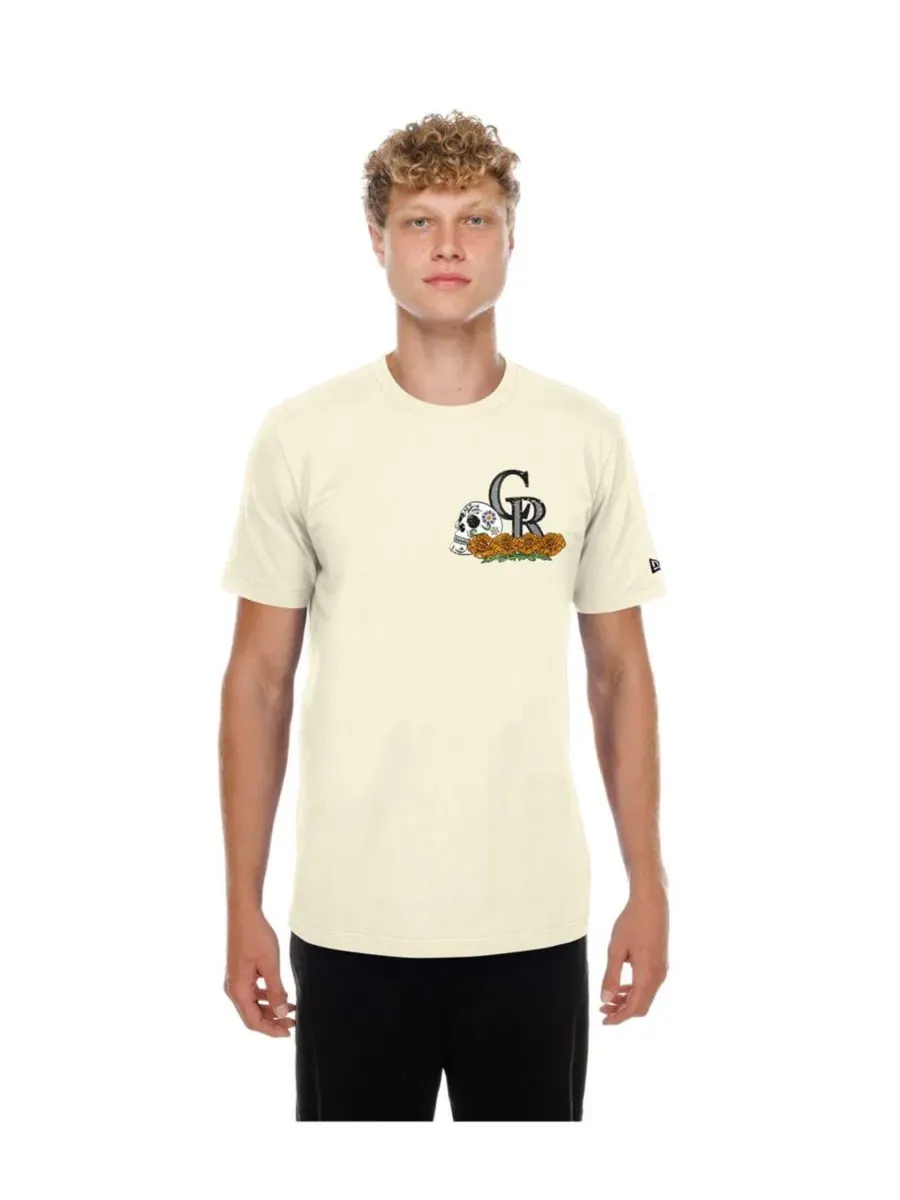 Футболка с принтом Sugar Skull Colorado Rockies New Era — изображение 1 из 4, прозрачный