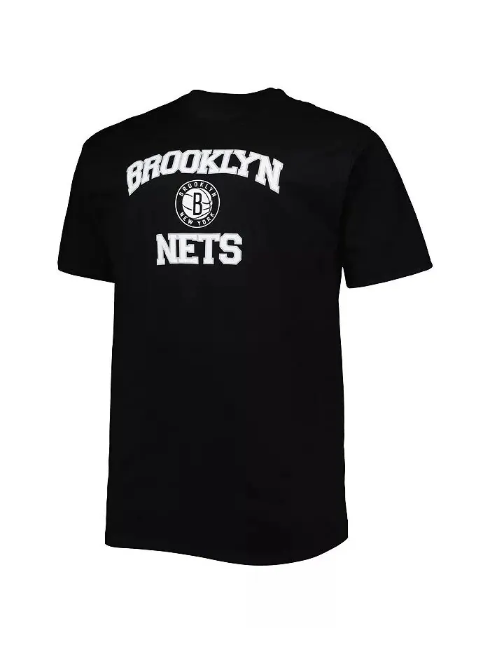 Мужская черная футболка Brooklyn Nets Big and Tall Heart and Soul Profile — изображение 2 из 3