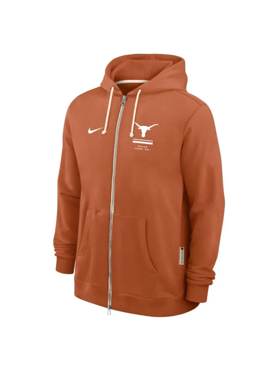 Худи с полной застежкой-молнией Dri-FIT Texas Longhorns 2026 Sideline Standard Issue Nike — изображение 3 из 3, оранжевый