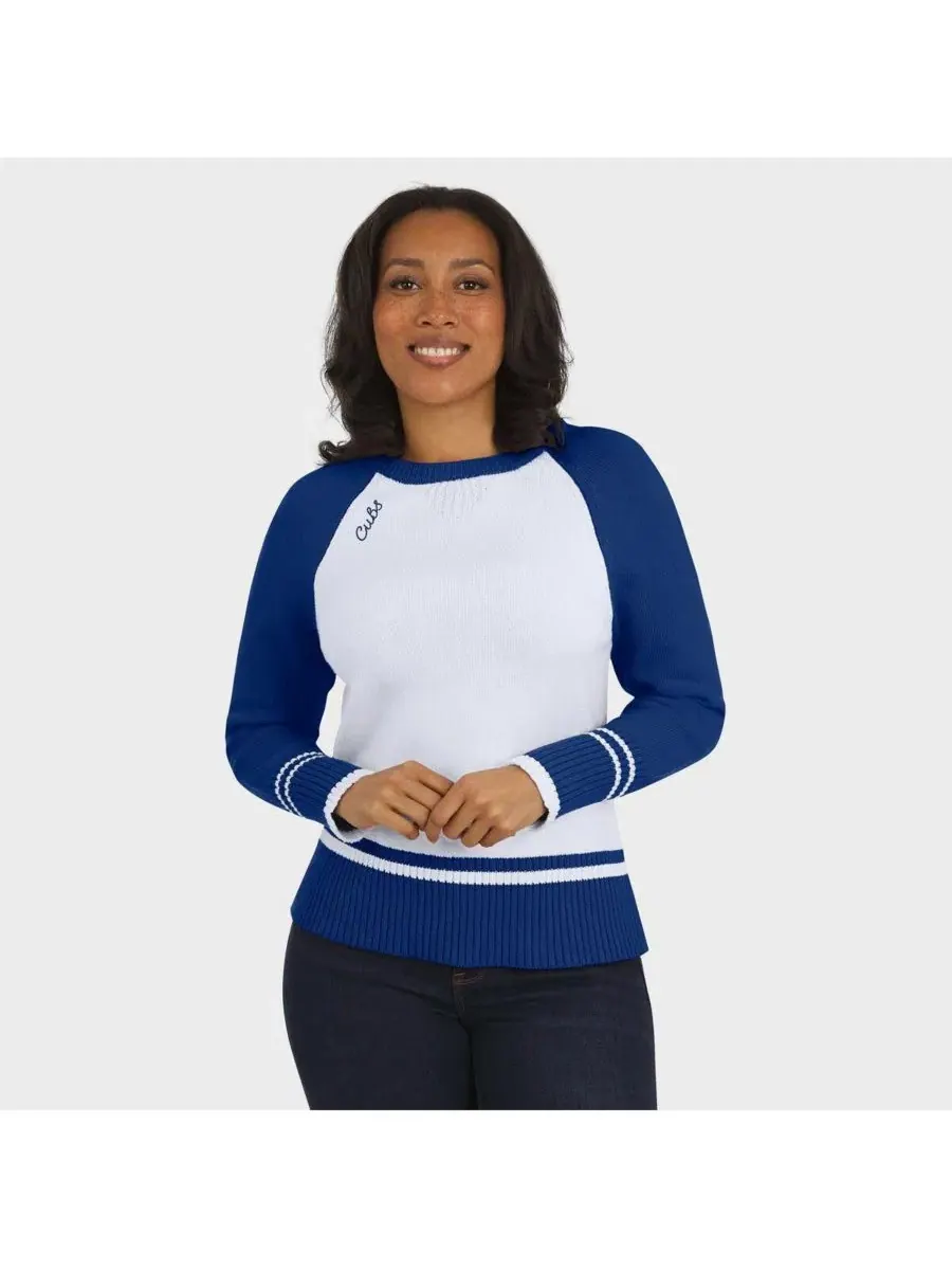 Свитер реглан с цветовыми блоками Chicago Cubs White, Royal WEAR by Erin Andrews — изображение 4 из 5, белый