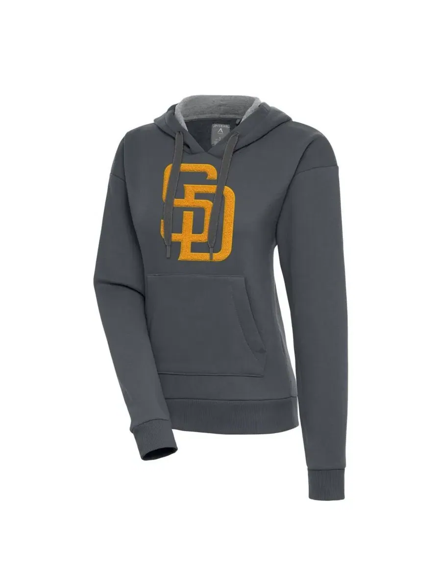 Женский пуловер-худи с капюшоном San Diego Padres Victory Antigua — изображение 1 из 1, темно-серый