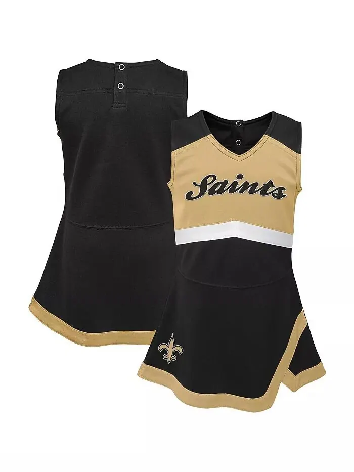 Платье-джемпер для девочек черное New Orleans Saints Cheer Captain Outerstuff — изображение 1 из 4
