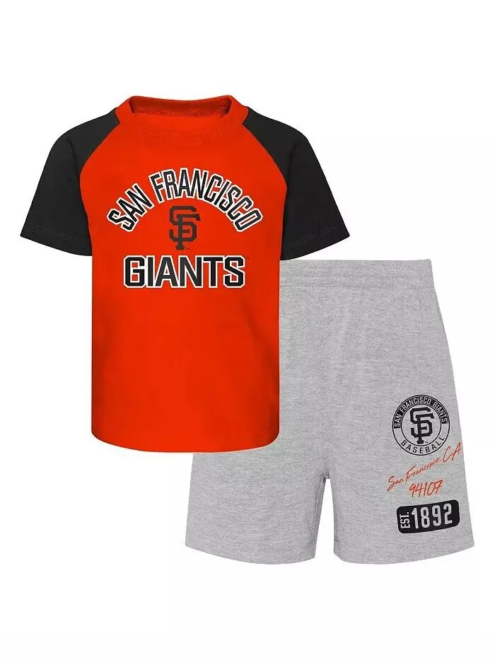 Комплект из футболки и шорт реглан с изображением баскетболиста San Francisco Giants Ground Out — изображение 1 из 2