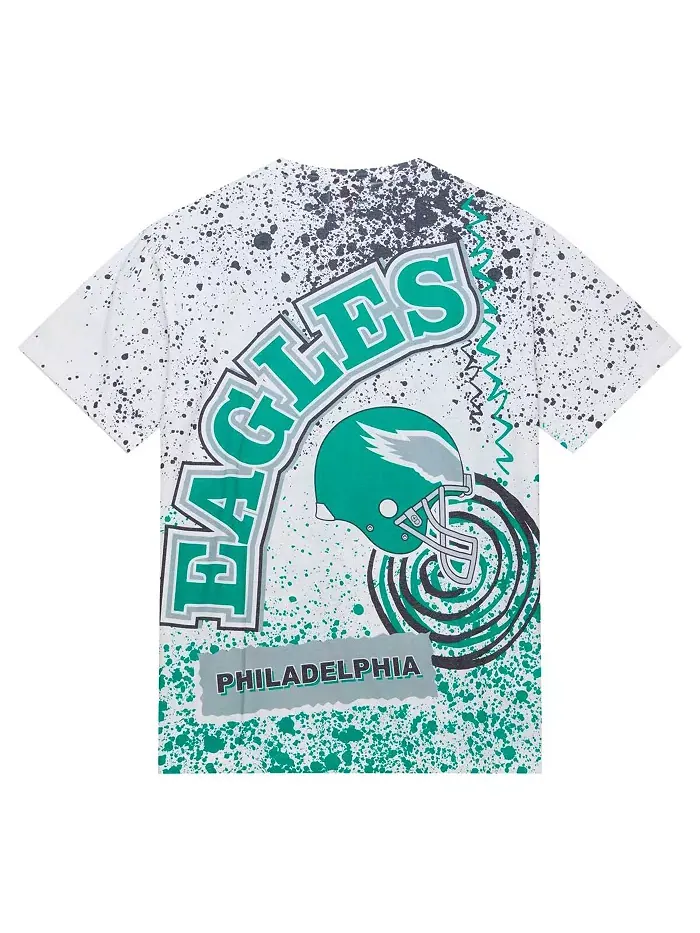 Мужская белая футболка Philadelphia Eagles Big and Tall с принтом по всей поверхности Mitchell & — изображение 3 из 3