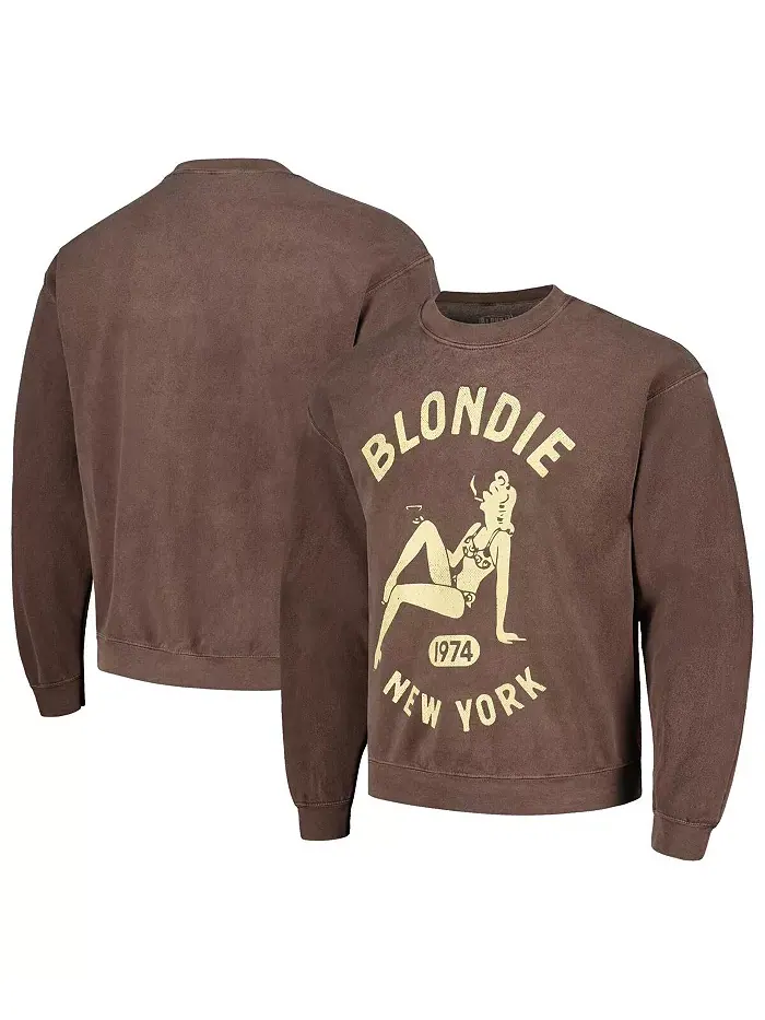 Мужской коричневый потертый свитшот Blondie New York Philcos — изображение 1 из 3