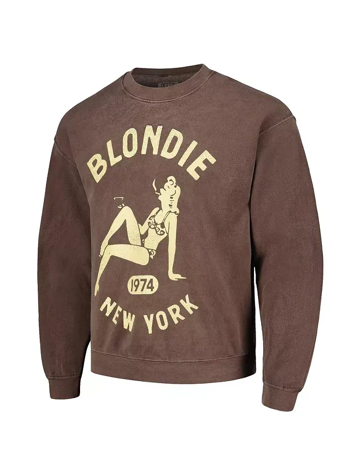 Мужской коричневый потертый свитшот Blondie New York Philcos — изображение 2 из 3