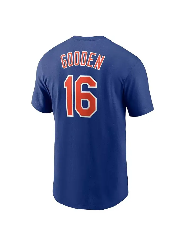 Мужская футболка Dwight Gooden Royal New York Mets Cooperstown Collection Fuse Name Number — изображение 2 из 3