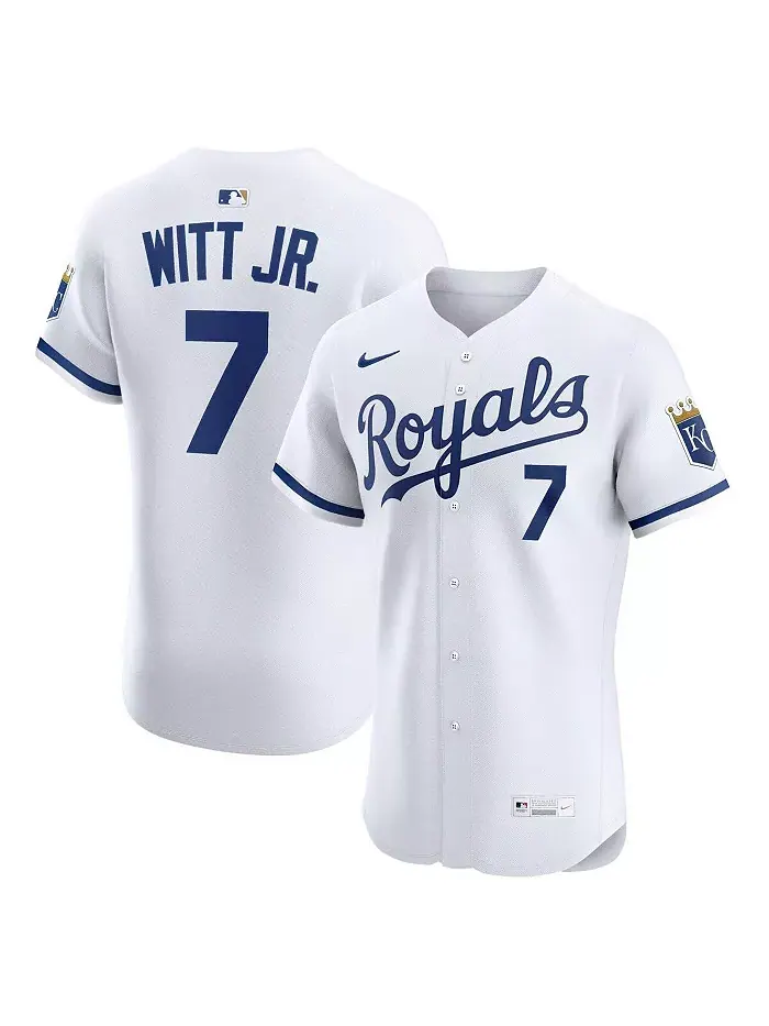 Мужская белая элитная домашняя футболка Kansas City Royals Bobby Witt Jr Nike — изображение 1 из 3