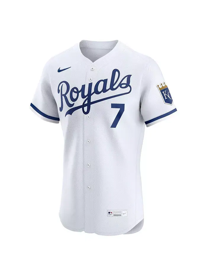 Мужская белая элитная домашняя футболка Kansas City Royals Bobby Witt Jr Nike — изображение 2 из 3