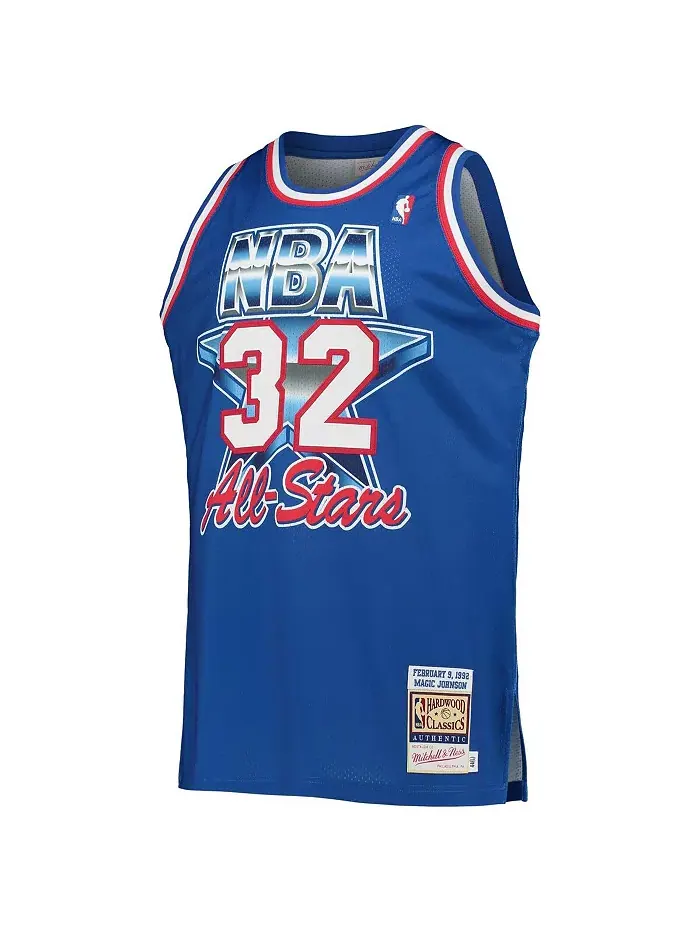 Мужская футболка Magic Johnson Royal Western Conference Hardwood Classics 1992 NBA All-Star Game — изображение 2 из 3