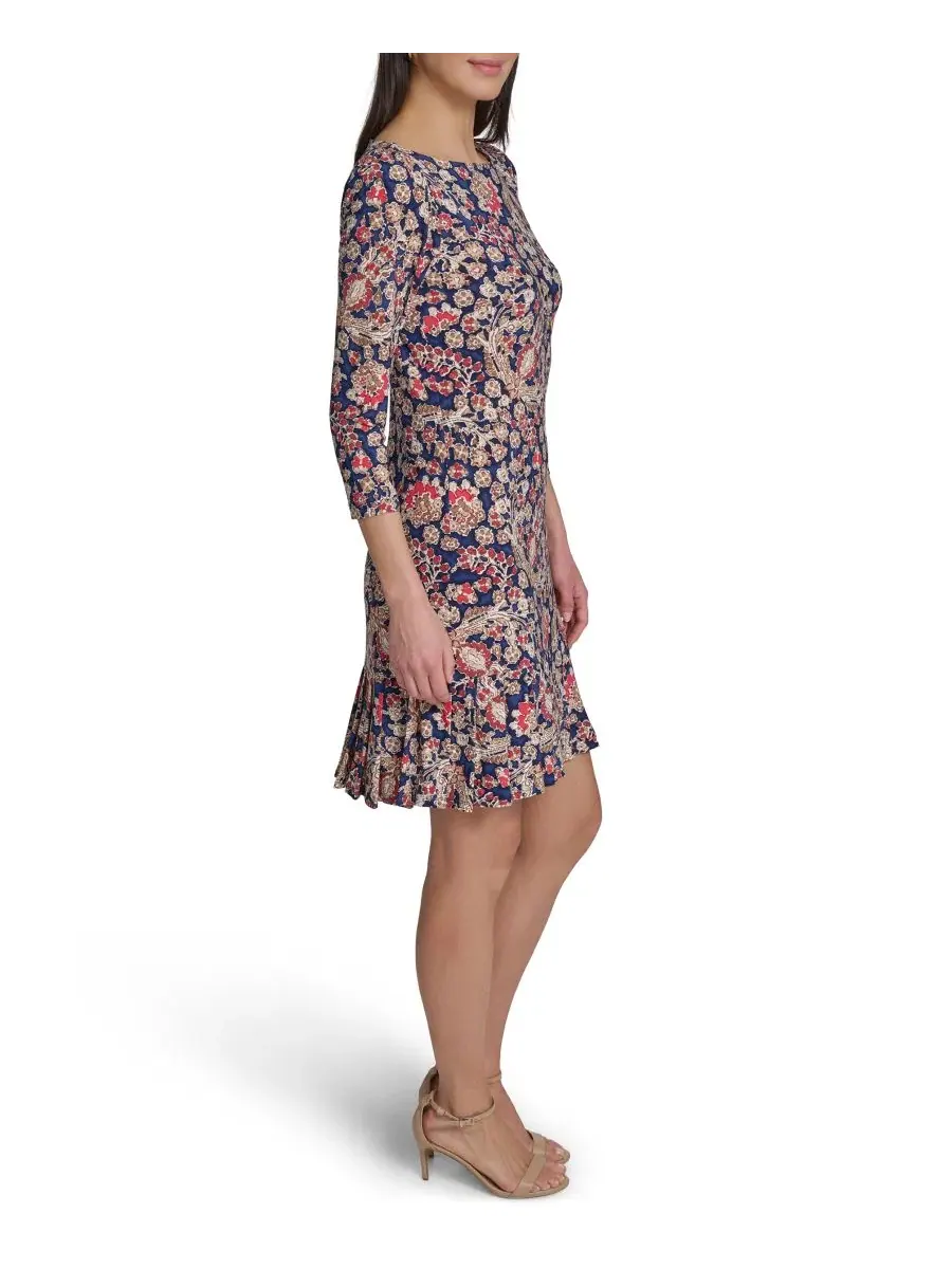 Платье-трапеция Petite Jersey Pull-On Shift Dress Tommy Hilfiger, Sky Captain Tannin — изображение 2 из 5