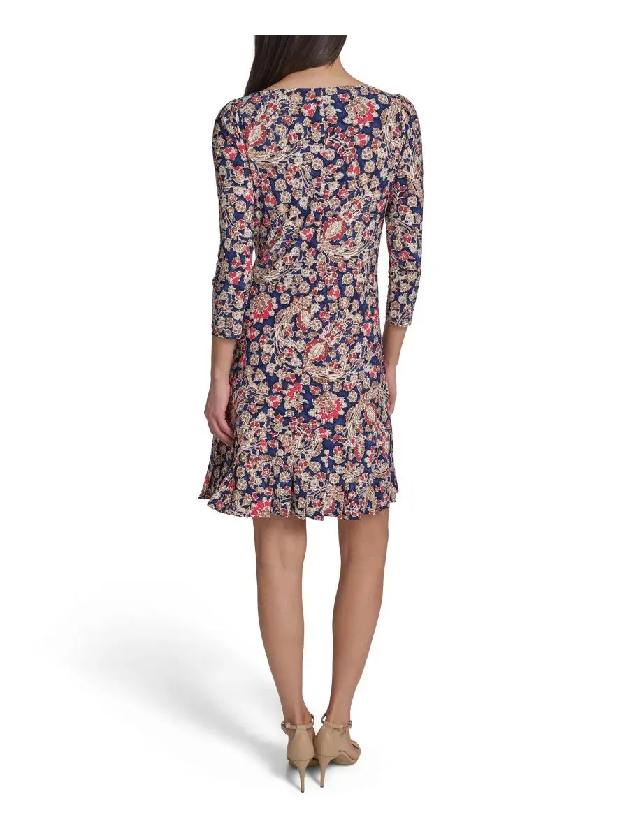 Платье-трапеция Petite Jersey Pull-On Shift Dress Tommy Hilfiger, Sky Captain Tannin — изображение 5 из 5