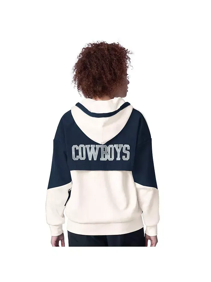 Женская белая толстовка с капюшоном Dallas Cowboys Scrimmage на молнии Starter — изображение 2 из 2