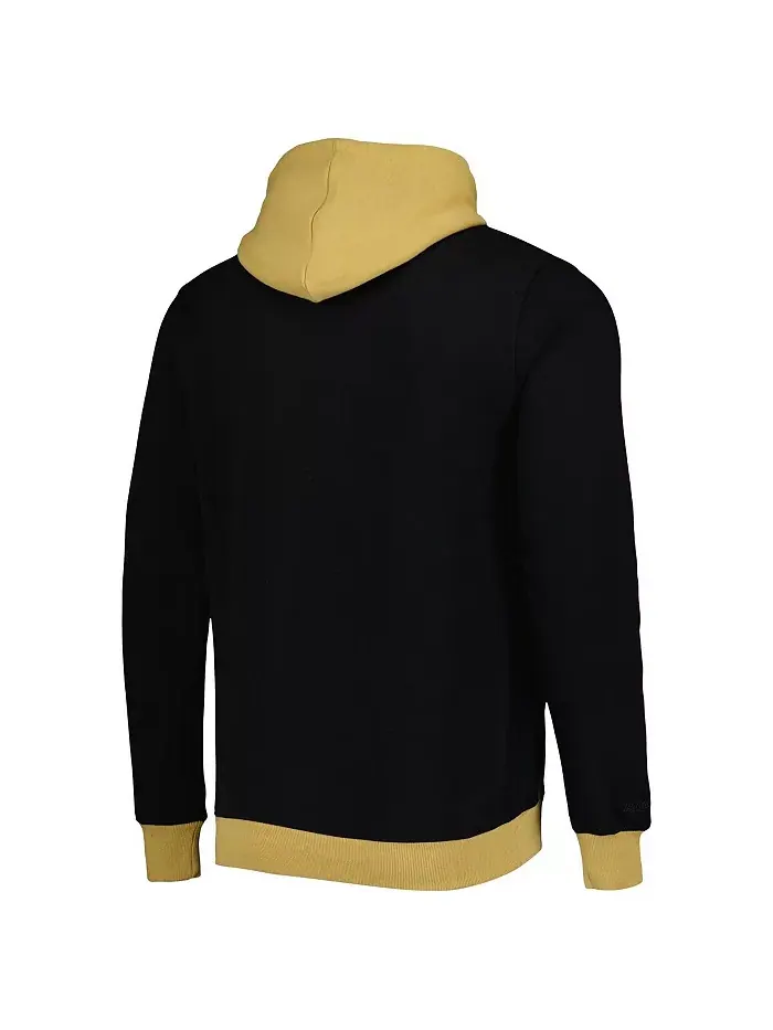 Мужская черная толстовка New Orleans Saints Big Face 5.0 с капюшоном Mitchell & Ness — изображение 2 из 3