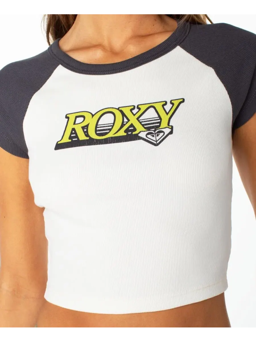 Женский укороченный топ с графическим принтом Roxy, Phantom Roxy Corp — изображение 4 из 5