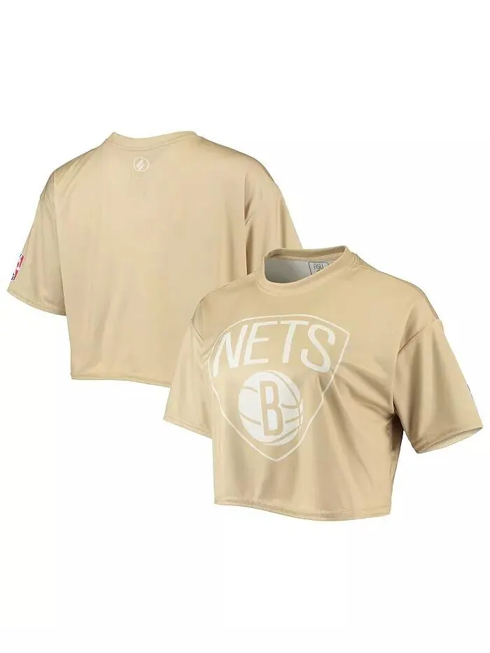 Женский светло-коричневый укороченный топ Brooklyn Nets Sand Nba Exclusive Collection