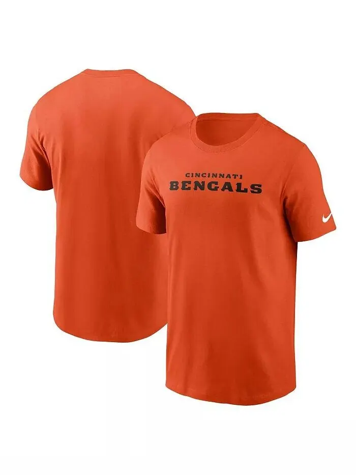 Мужская оранжевая футболка Cincinnati Bengals Primetime Wordmark Essential Nike — изображение 1 из 3