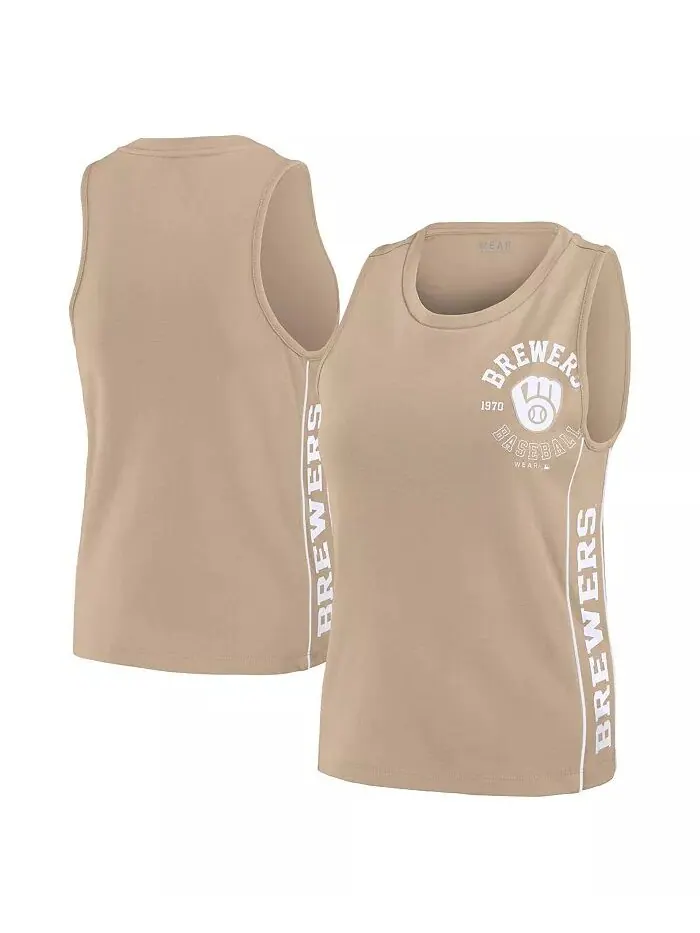 Женская майка-топ Milwaukee Brewers Tan Tonal WEAR by Erin Andrews — изображение 1 из 4