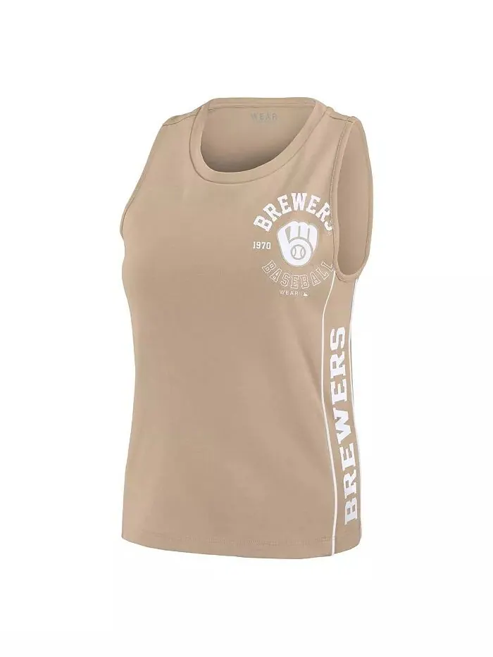 Женская майка-топ Milwaukee Brewers Tan Tonal WEAR by Erin Andrews — изображение 3 из 4