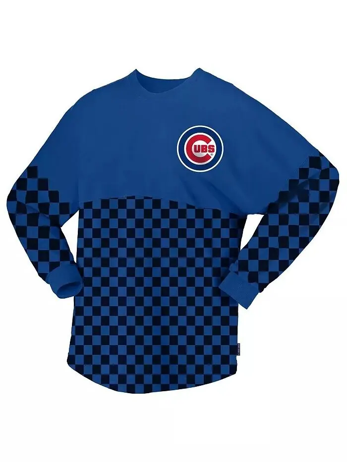 Женская футболка с длинным рукавом с принтом в клетку Royal Chicago Cubs Fanatics — изображение 3 из 3