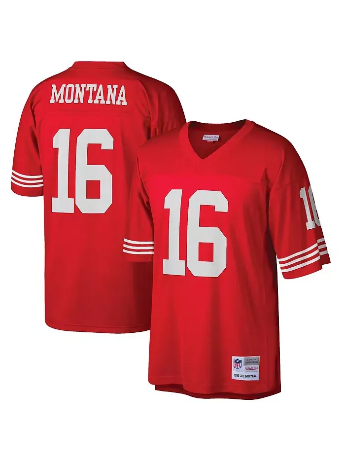 Мужская реплика джерси Joe Montana в цвете scarlet, San Francisco 49ers, размеры big and tall — изображение 1 из 3