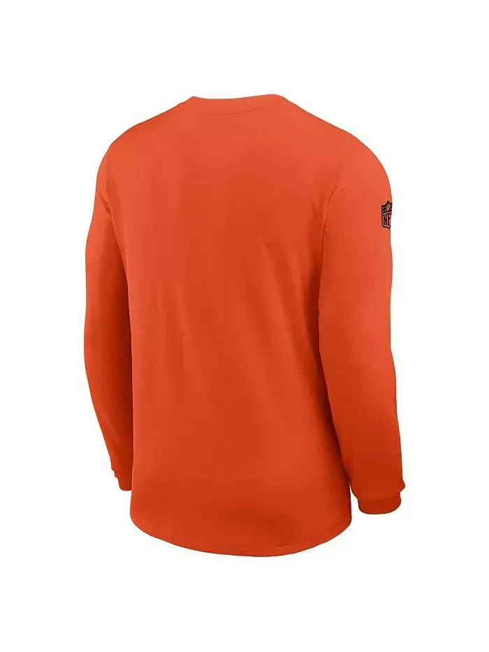 Мужская оранжевая футболка с длинным рукавом Cincinnati Bengals Sideline Coach UV Performance Nike — изображение 3 из 3
