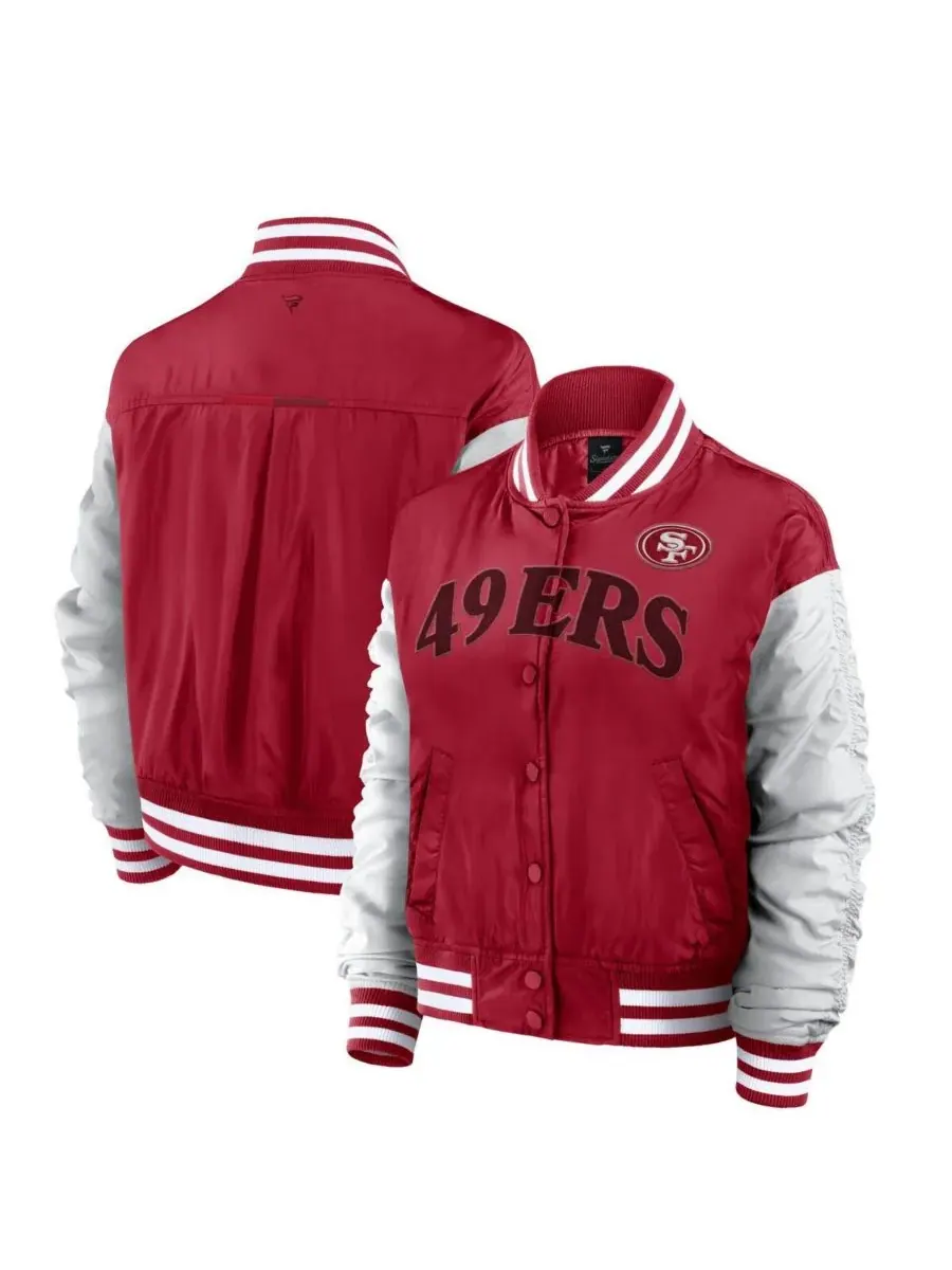 Женская алая куртка San Francisco 49ers Elements Wave с застежкой на кнопках Fanatics — изображение 1 из 3, алый