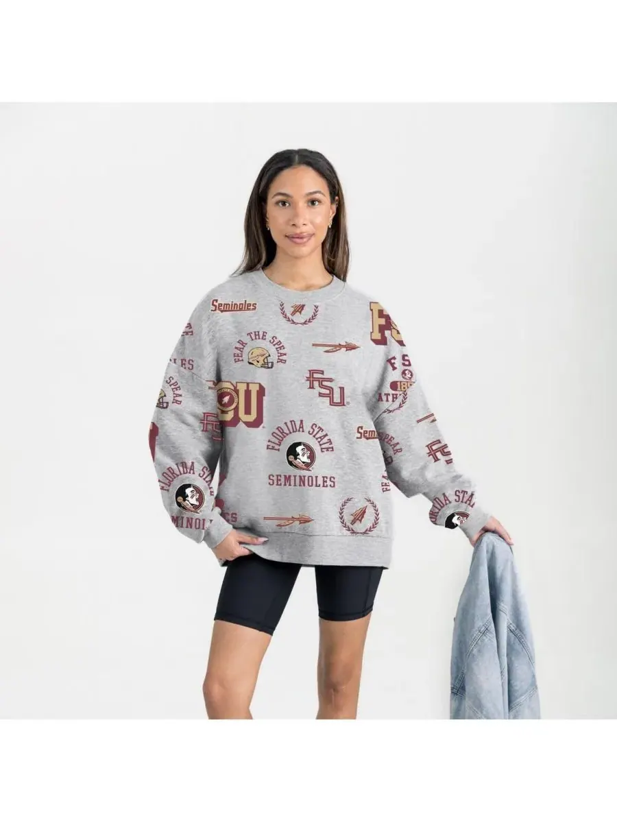 Gameday Couture Женская серая флисовая толстовка Florida State Seminoles Always on Repeat — изображение 1 из 4, серый
