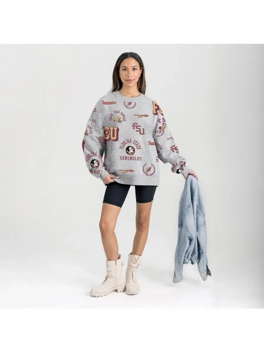 Gameday Couture Женская серая флисовая толстовка Florida State Seminoles Always on Repeat — изображение 3 из 4, серый